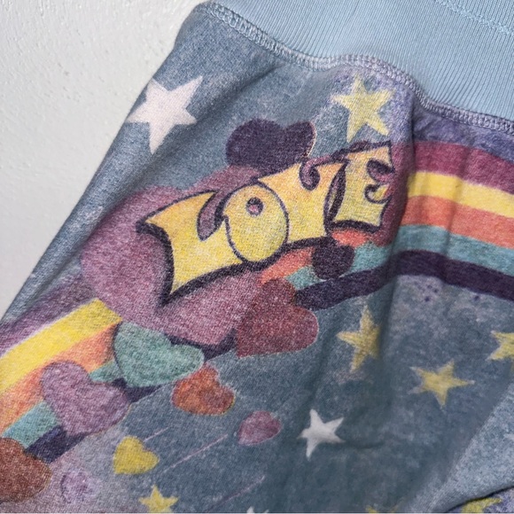 Y2K Lucky Love & Peace Retro Hippie Capri Sweatpants - Picture 5 of 10